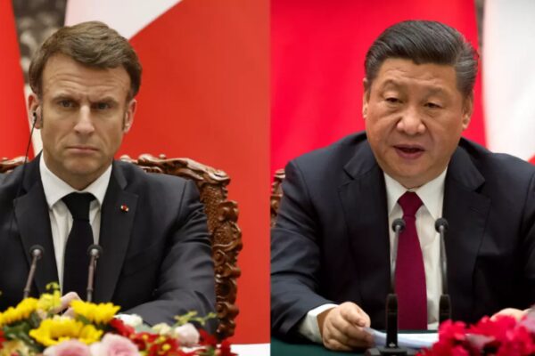 Френският президент Еманюел Макрон и китайският президент Си Дзинпин